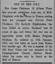 Peter Gillan Chalmers